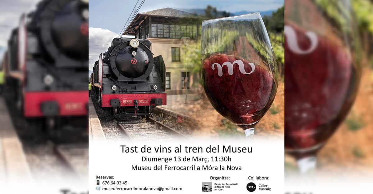 Cata de vinos al tren del Museu del Ferrocarril