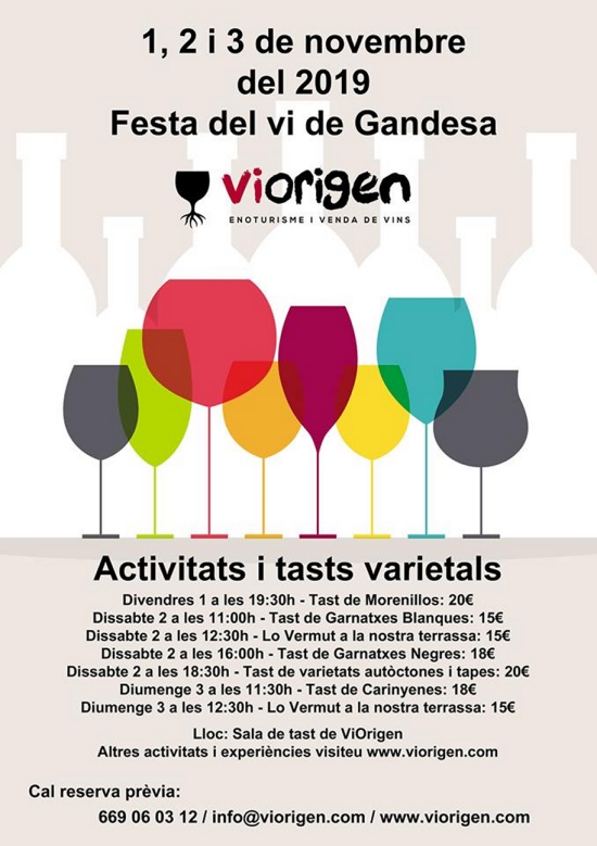 Activitats i tastos varietals ViOrigen  Festa del Vi de Gandesa