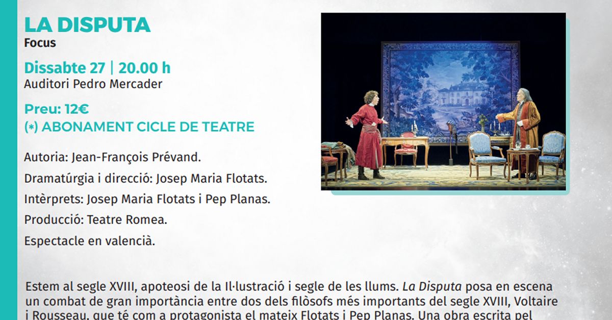 Temporada de teatre de Benicarl: La Disputa