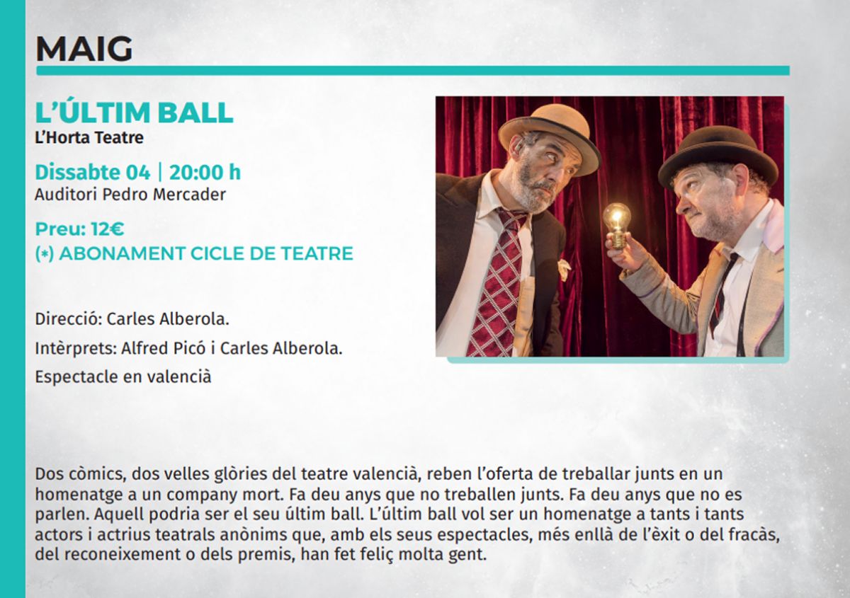 Temporada de teatre de Benicar: Lltim ball