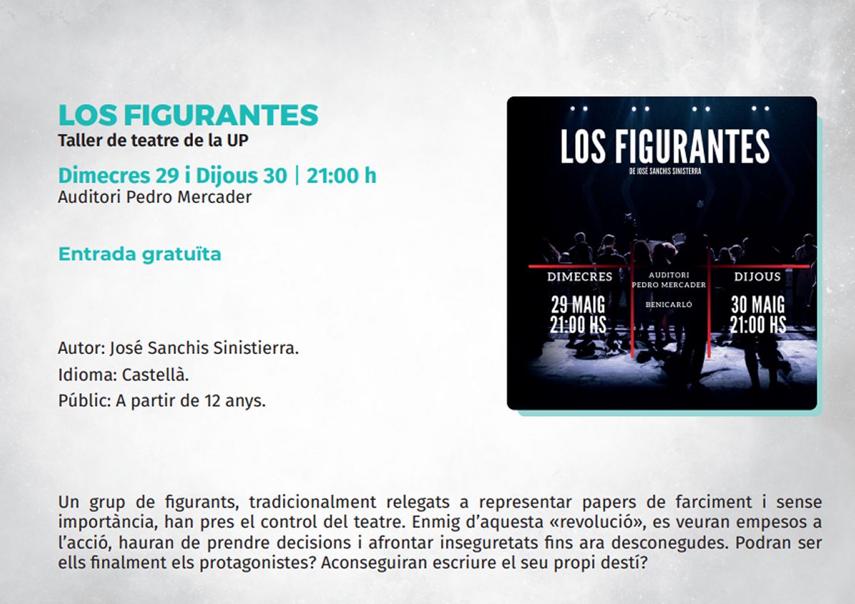 Temporada de teatre de Benicar: Los figurantes