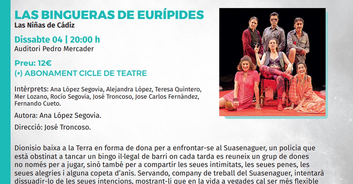 Temporada de teatre de Benicar: Las bingueras de Eurpides