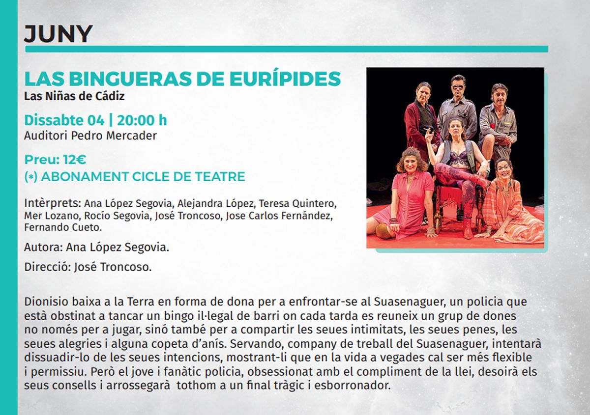 Temporada de teatre de Benicar: Las bingueras de Eurpides