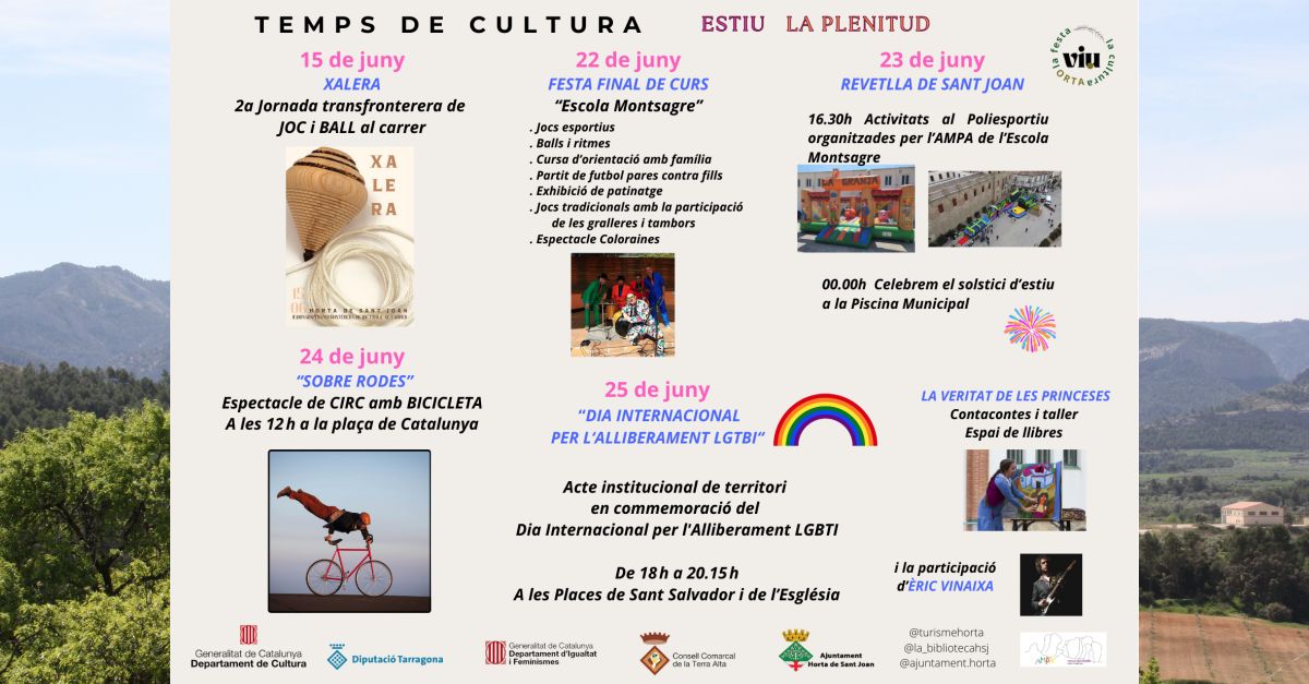 Temps de cultura - Activitats a Horta de Sant Joan - juny 2024