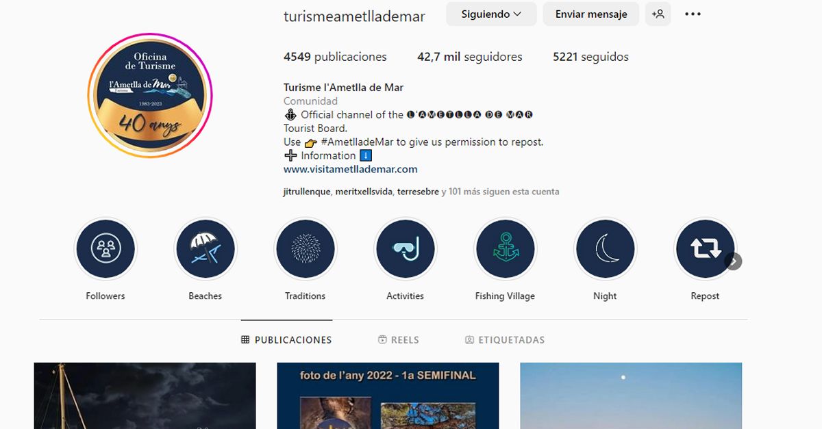 L’Instagram @turismeametllademar conserva el segon lloc al rnquing de les destinacions catalanes | EbreActiu.cat, revista digital d’oci actiu | Terres de l’Ebre ...