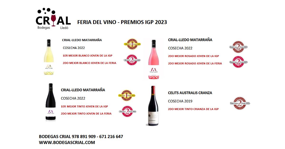 Els vins de Bodegas Crial, premiats a la XXII Feria del Vino de Cretas