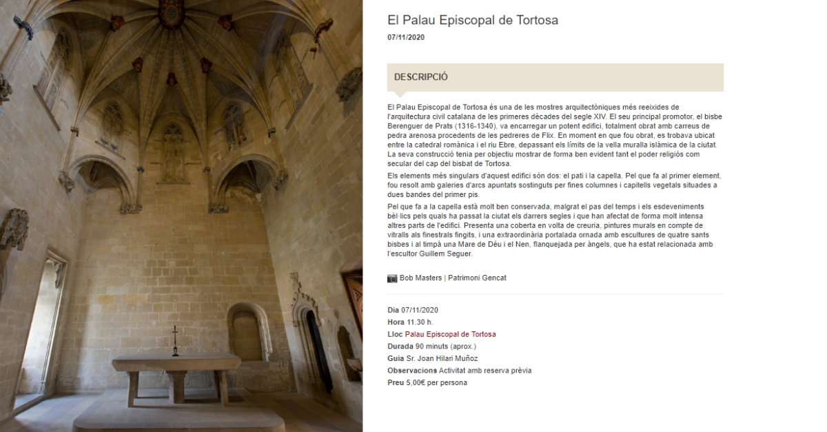 [SUSPESA] Visita guiada al Palau Episcopal de Tortosa