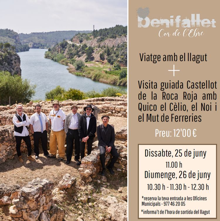 Viatge amb el llagut Benifallet al Castellot de la Roca amb Quico el Clio, el Noi i el Mut de Ferreries