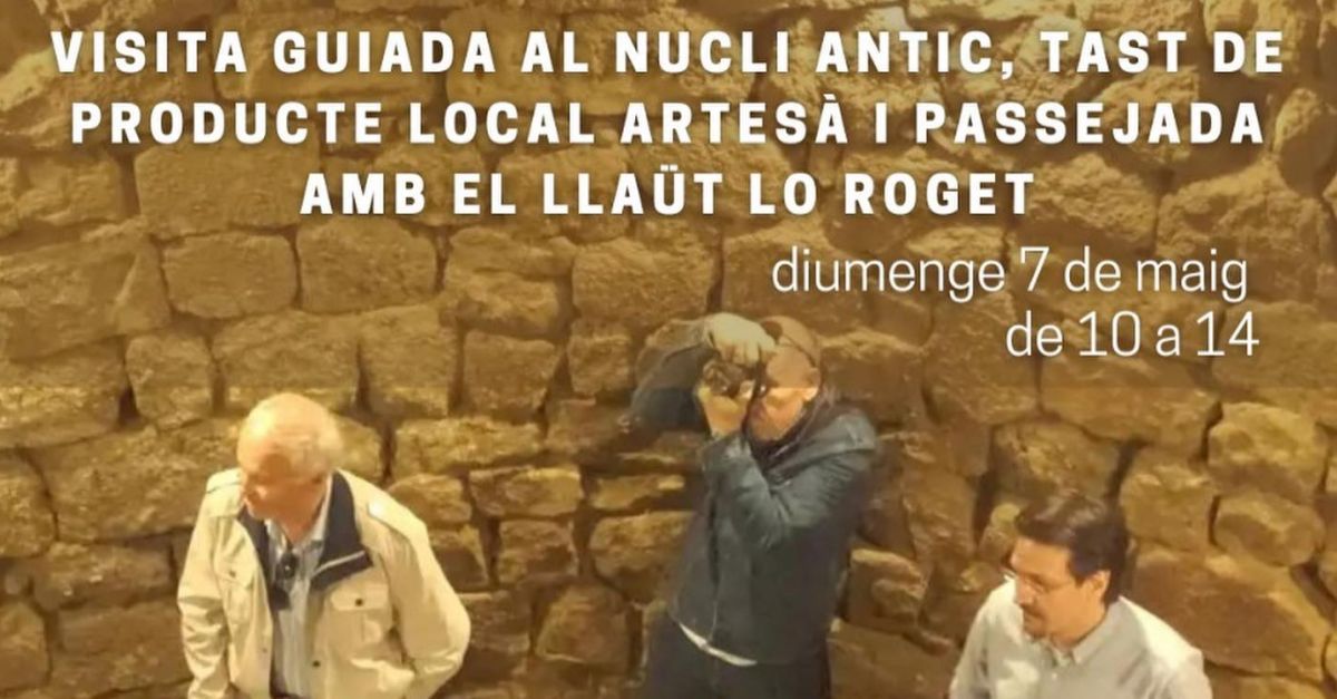 Visita guiada al nucli antic, tast de producte local artes i passejada amb el llat Lo Roget