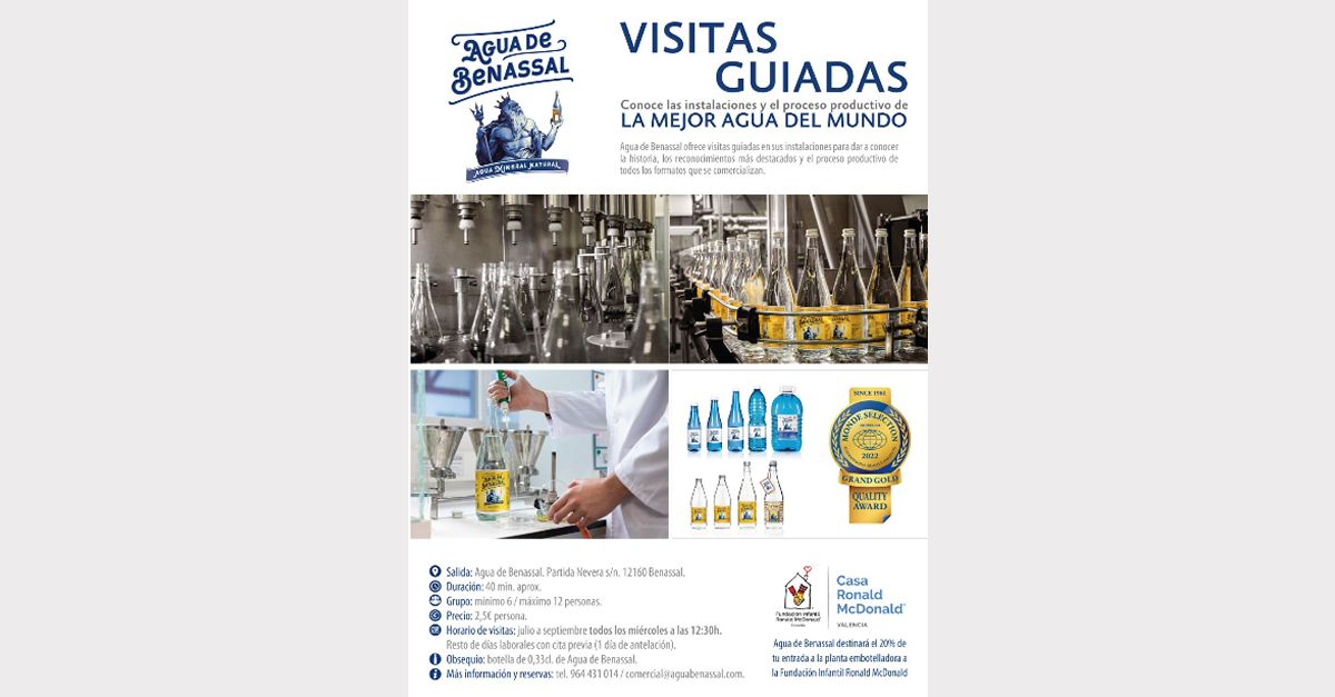 Visitas guiadeas a la fbrica de Agua de Benassal 