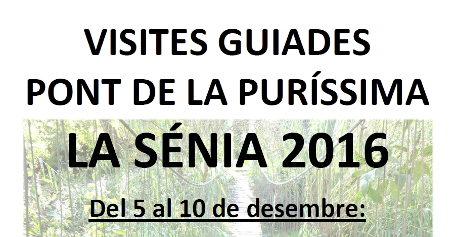 Visites guiades Pont de la Purssima La Snia 2016