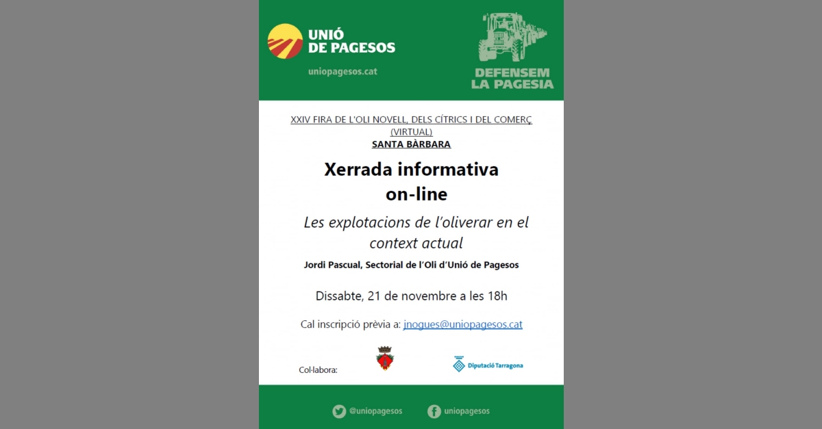 Xerrada online: Les explotacions de loliverar en el context actual